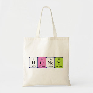Honey periodic table name tote bag