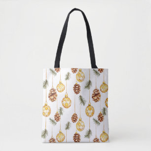 Honey Pine Cones Christmas Tote Bag