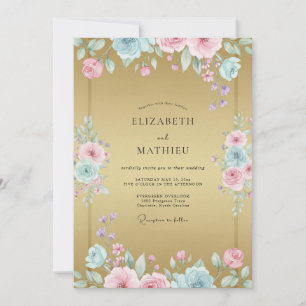Honey Pink Peony Wedding Invitation