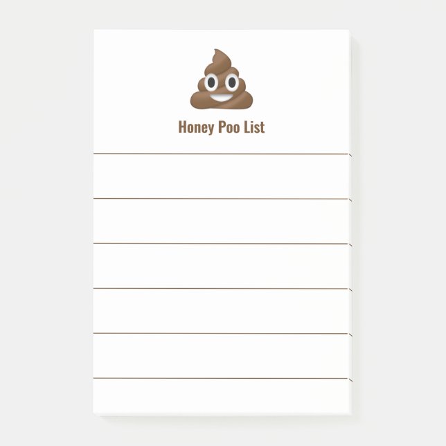 Honey Poo List Funny Poo Emoji Post-it Notes (Front)