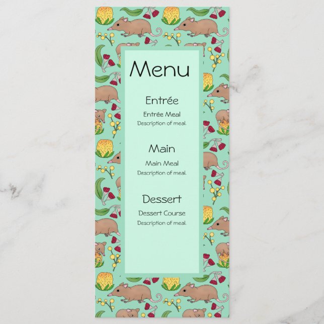 Honey Possum Menu (Front)