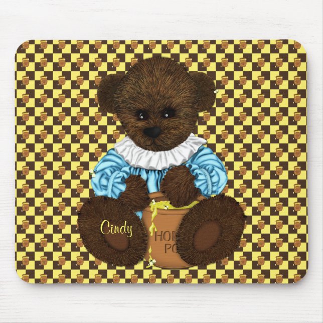 Honey Pot Bear (brown-yellow) Mousepad (Front)