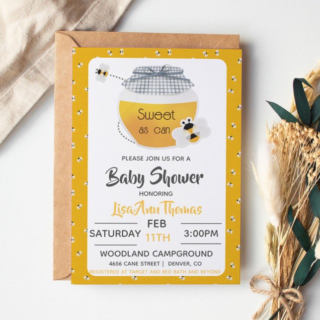 Honey Pot & Bee Baby Shower Invitation (Creator Uploaded)
