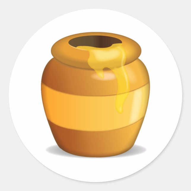 Honey Pot - Emoji Classic Round Sticker (Front)