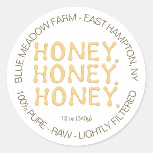Honey Poured Text Beekeeper Yellow label