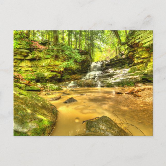 Honey Run Waterfall, Millwood, Ohio Postcard (Front)
