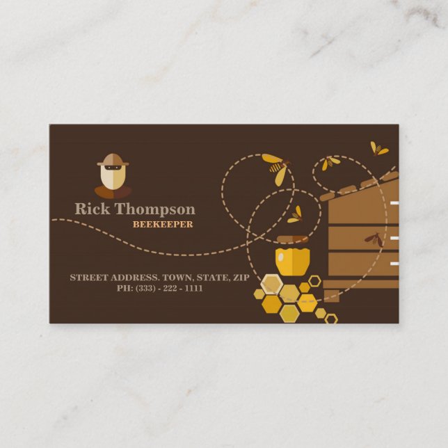 Honey Seller / Beekeeper Bee Seller Shop Farmer Business Card (Front)