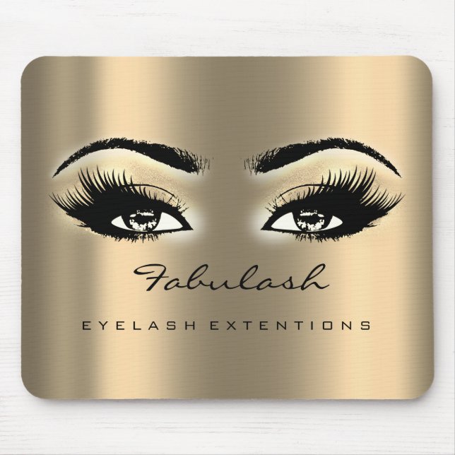 Honey Sepia Gold Makeup Artist Beauty Lashes Mouse Pad (Front)