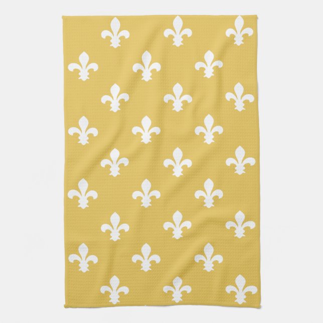Honey Southern Cottage Fleur de Lys Tea Towel (Vertical)