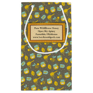 Honey Spoon Pattern Labelled Small Gift Bag