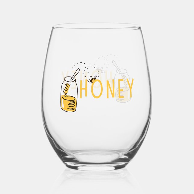 Honey Stemless Wine Glass (Front)