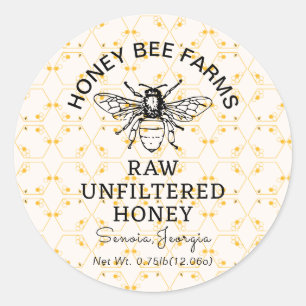 Honey Sticker Editable, Bee Label for Honey
