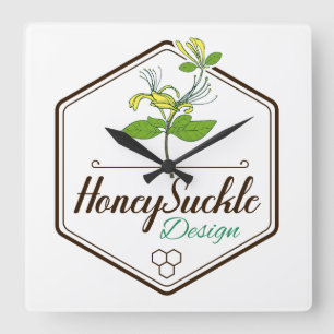 Honey Suckle Square Wall Clock