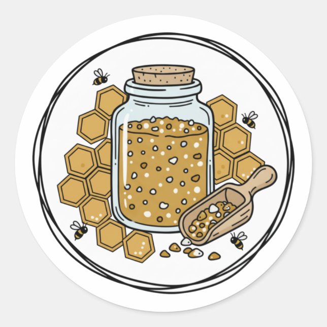 Honey Sugar Scrub Label Illustration | Honeycomb  (Front)