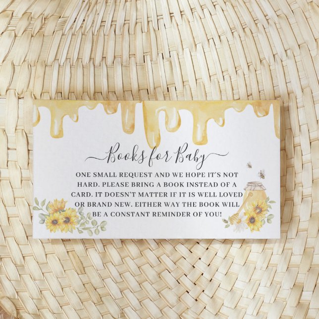 Honey Sunflowers Gender Reveal Books for Baby Enclosure Card (Creator Uploaded)