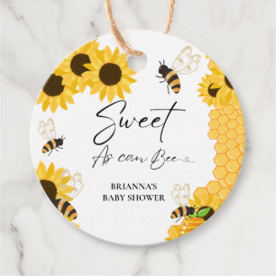 Honey Sweet As it can bee Baby shower  Favour Tags