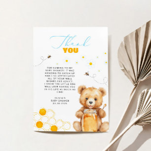 Honey Teddy Bear Baby Shower Thank You Card