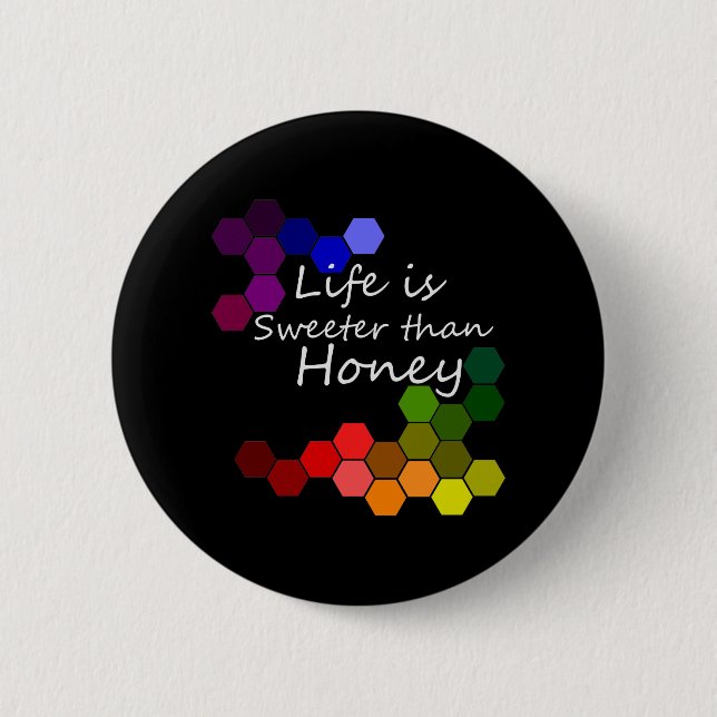 Honey Theme With Positive Words 6 Cm Round Badge (Front)