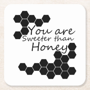 Honey Theme With Positive Words Square Paper Coaster
