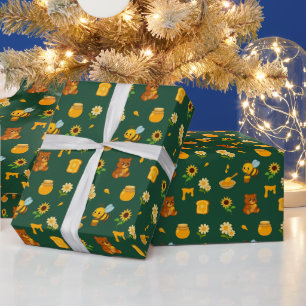 Honey-themed wrapping paper