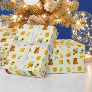 Honey-themed wrapping paper