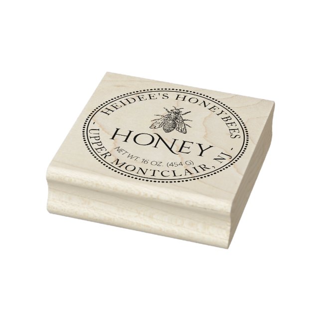 Honey Vintage Honeybee Your Name Here Stamp (Stamp)