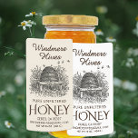 Honey Vintage Skep with bees Shipping Label<br><div class="desc">Personalise with your apiary name,  description,  town,  and contact. Don’t forget your net weight! See the list for suggestions. Common honey net weight conversions: 8oz (227g),  12oz (340g),  16oz (454g),  32oz (907g),  5lb (2.27kg). Vintage skep illustration on ivory label.</div>