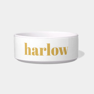 Honey Yellow Bold Name Monogram Bowl