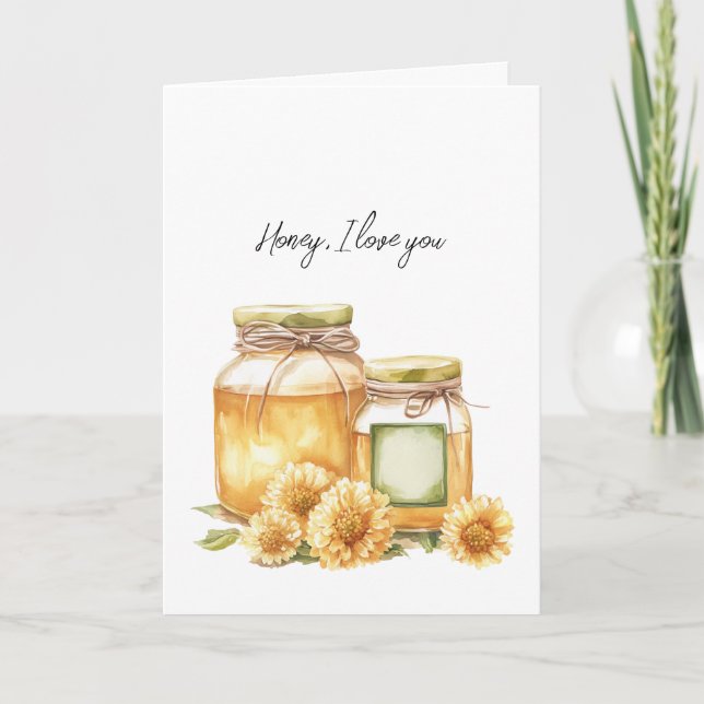 Honey Yellow Flowers I love you Card (Front)