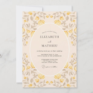 Honey Yellow Graceful Summer Wedding Invitation