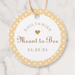 Honey Yellow Meant to Bee Wedding Favour Tags