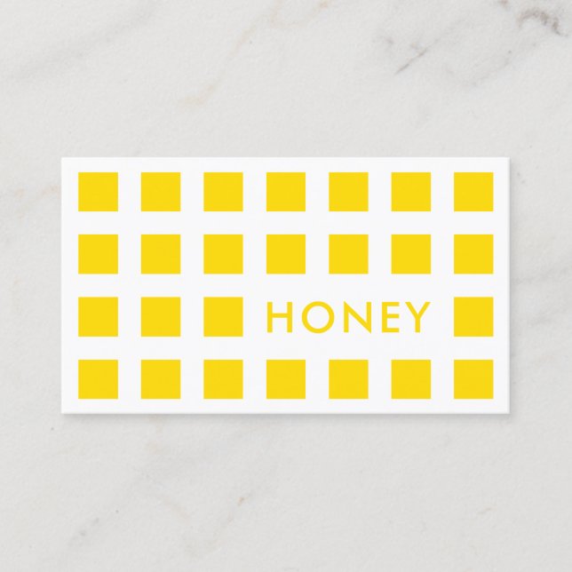 honey yellow mod squares business card (Front)