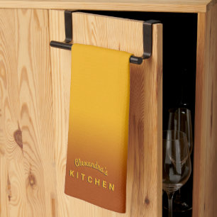 Honey Yellow Ombre Tea Towel
