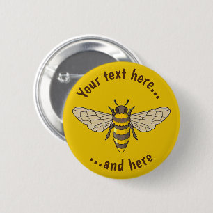 Honeybee 6 Cm Round Badge