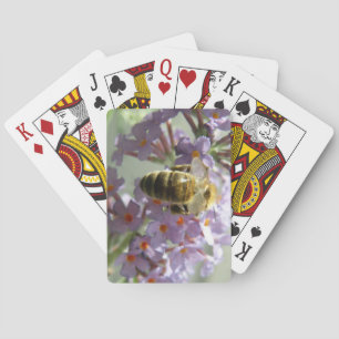 Honeybee and Buddleia Flowers Playing Cards