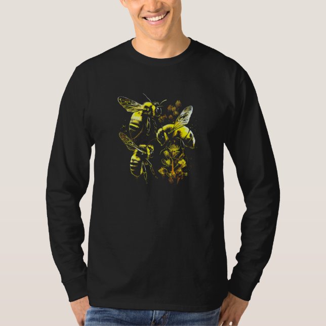 Honeybee and bumble bee for American hive beekeepe T-Shirt (Front)