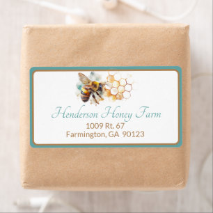 Honeybee and Comb Shipping Label