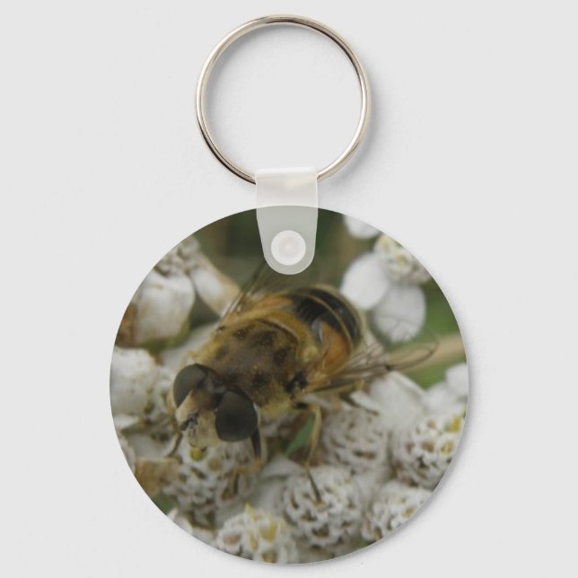 Honeybee and Flowers Keychain (Front)