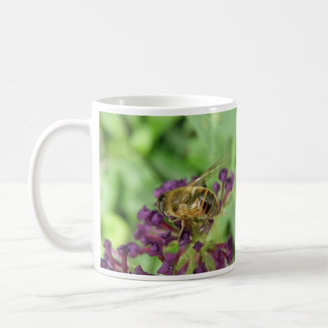 Honeybee and Purple Flowers Mug (Left)