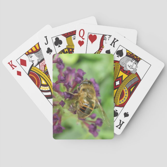 Honeybee and Purple Flowers Playing Cards (Back)
