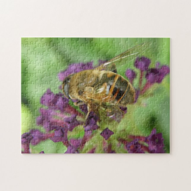 Honeybee and Purple Flowers Puzzle (Horizontal)
