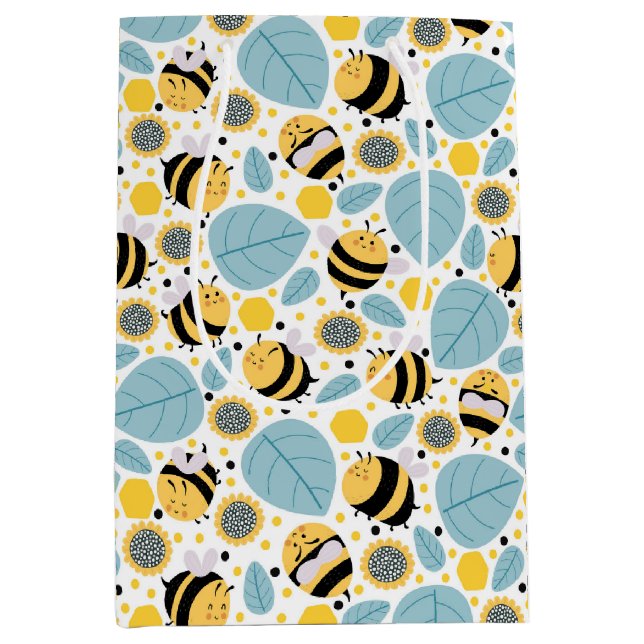Honeybee and Sunflowers Medium Gift Bag (Front)