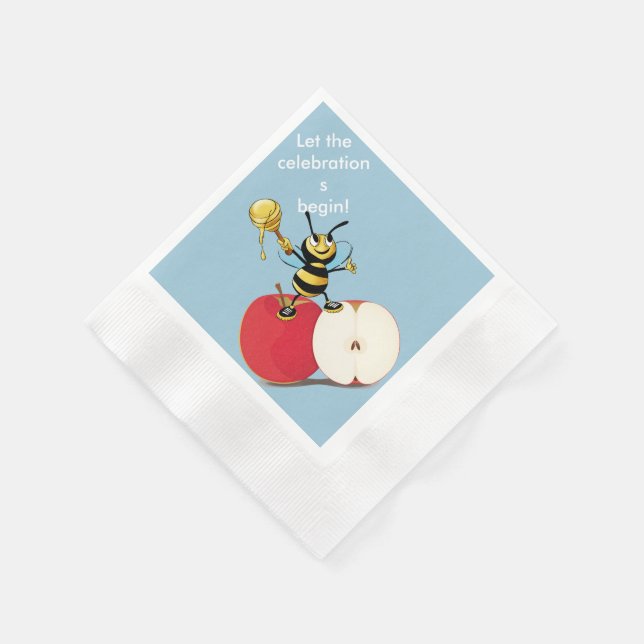 Honeybee Apple Rosh HaShana Napkin (Corner)