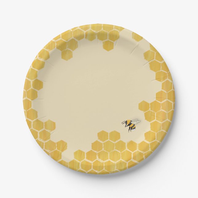 Honeybee Baby Shower Paper Plate (Front)