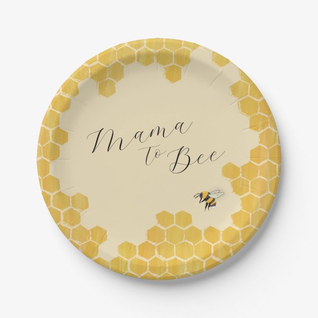 Honeybee Baby Shower Paper Plates (Front)
