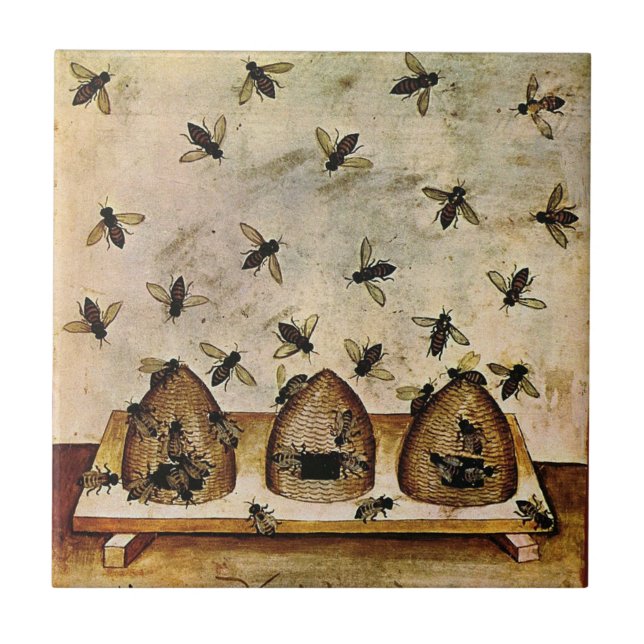  HoneyBee BeeHive Apiculture Vintage Tile (Front)