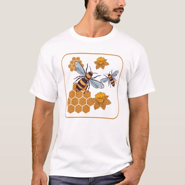 Honeybee Beekeeper Beekeeping Apiarist T-Shirt (Front)