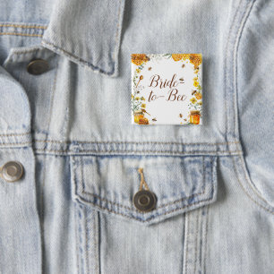 Honeybee Bride to Bee Baby Shower Role 15 Cm Square Badge