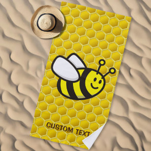 Honeybee Cartoon Beach Towel