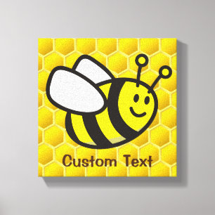 Honeybee Cartoon Canvas Print
